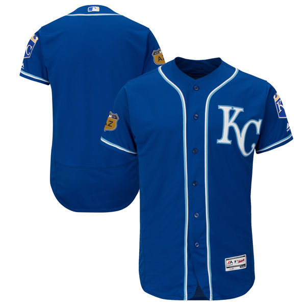 2017 MLB Kansas City Royals Blank Blue Jerseys->los angeles angels->MLB Jersey